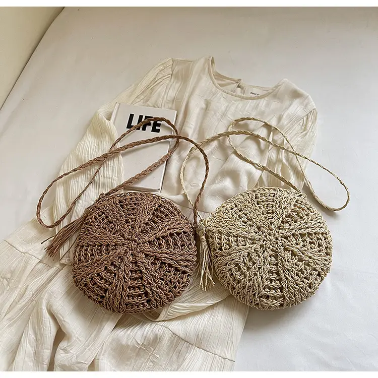 Woven Straw Shoulder Bag for Girls Beach Travel Luggage — feature 27