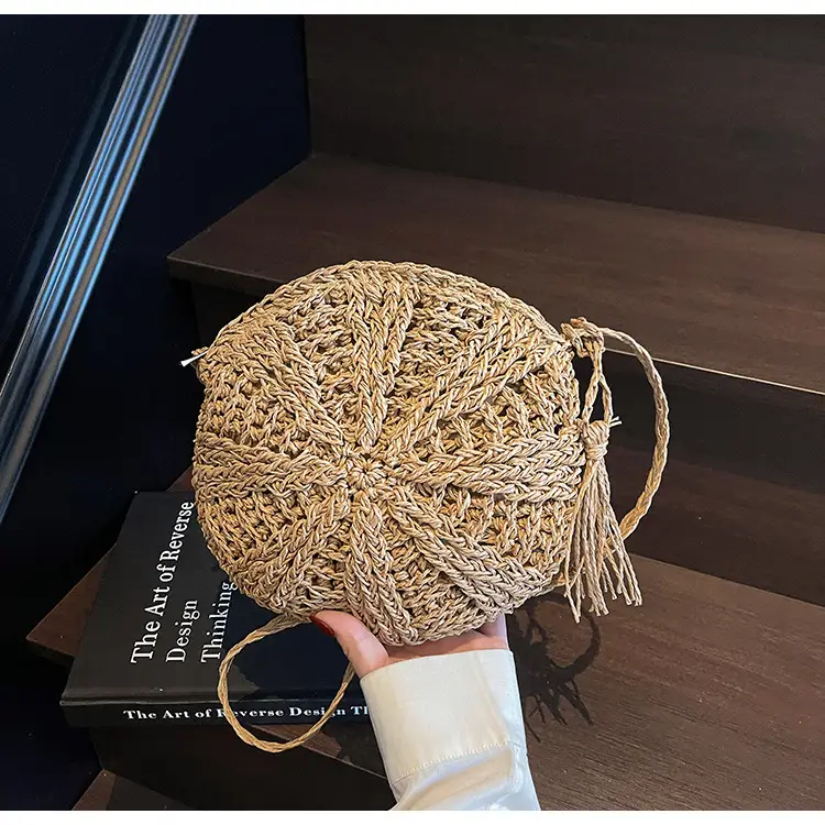 Woven Straw Shoulder Bag for Girls Beach Travel Luggage - Image 2
