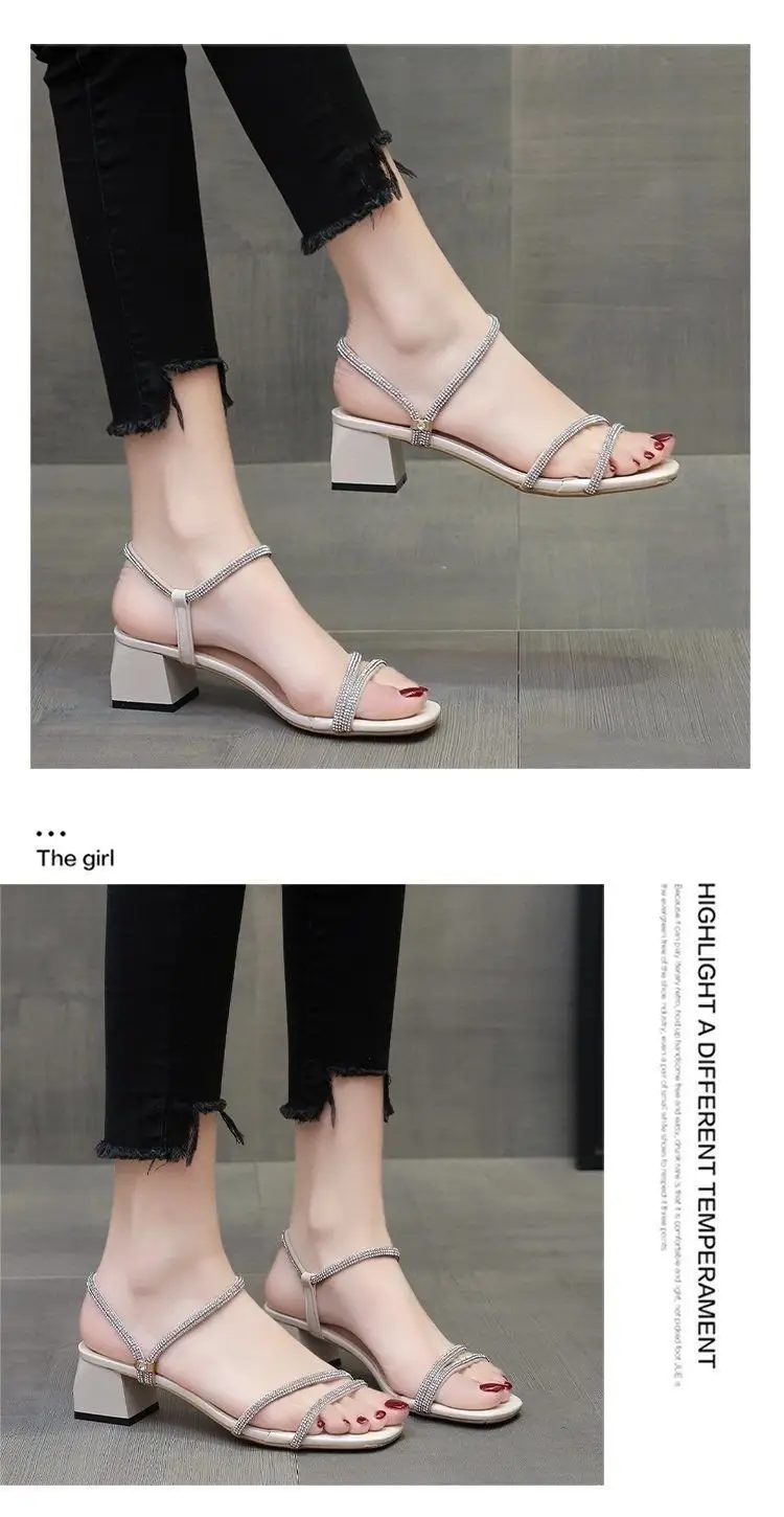 Fairy Style Rhinestone Roman Heels 2025 Women — feature 5