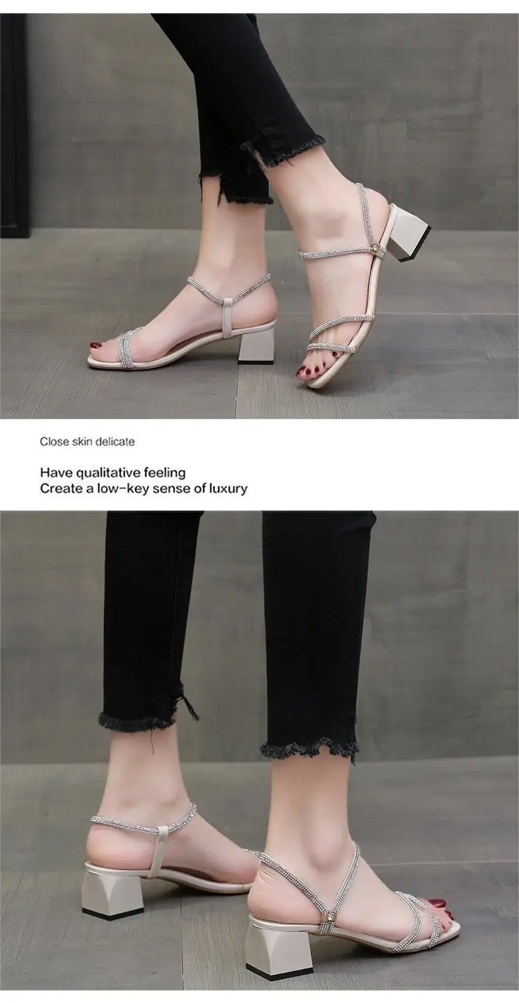 Fairy Style Rhinestone Roman Heels 2025 Women — feature 8