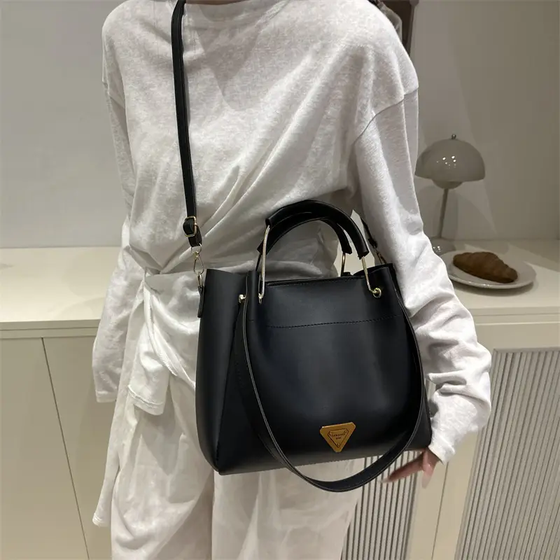 Women's 2025 New Arrival Bucket Bag Beige Leather - Image 6