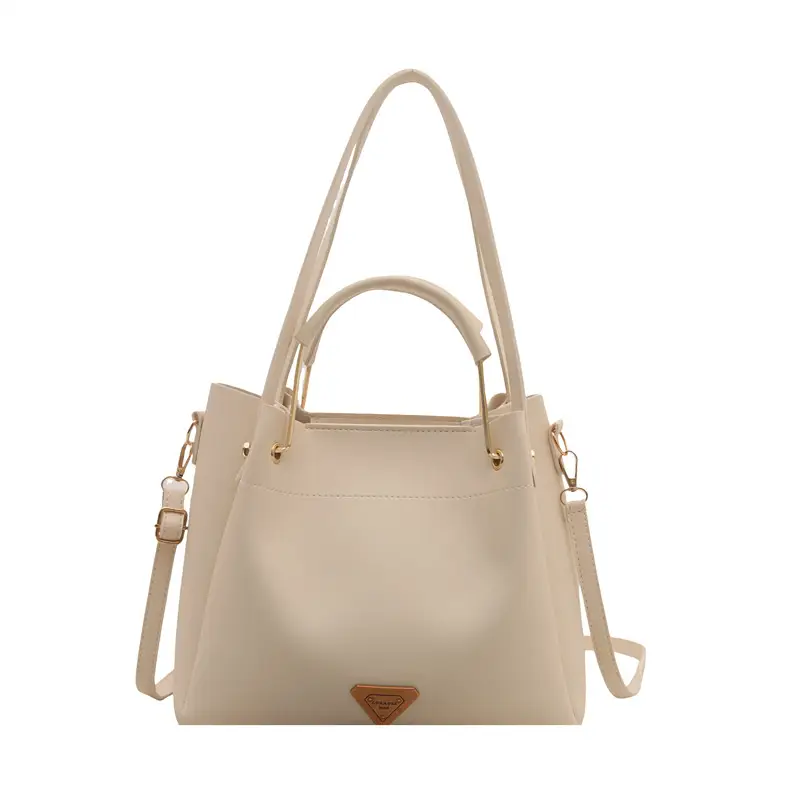 Women's 2025 New Arrival Bucket Bag Beige Leather - Image 8