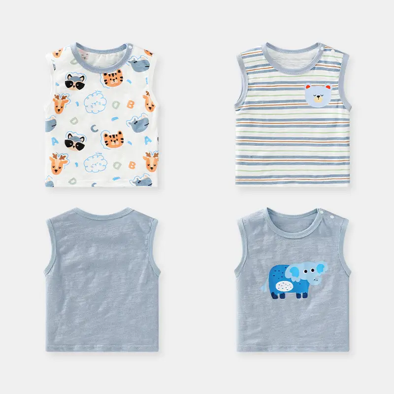 Baby Printed Sleeveless T-Shirt Summer Vest for Boys Girls — feature 1