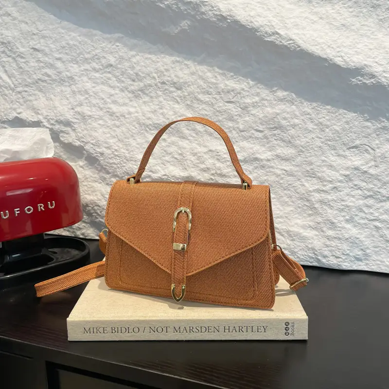 Women's Beige Textured Shoulder Bag 2025 New Trendy - Image 7