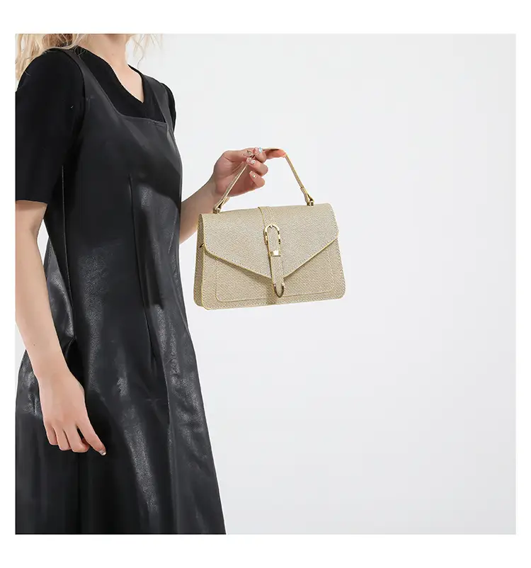 Women's Beige Textured Shoulder Bag 2025 New Trendy — feature 19