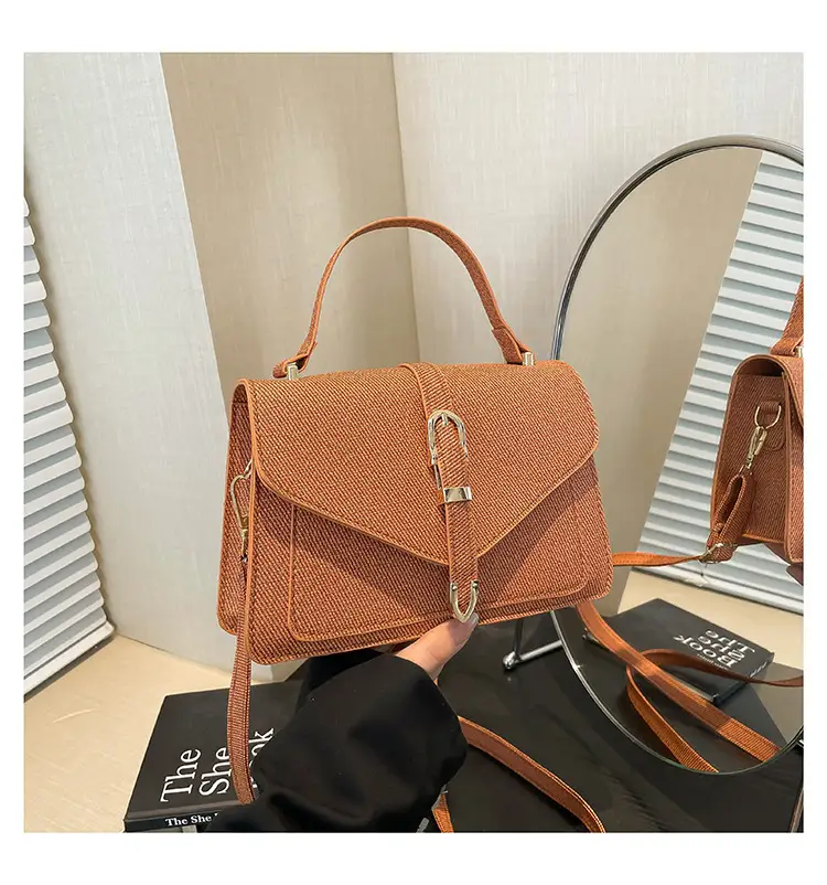 Women's Beige Textured Shoulder Bag 2025 New Trendy — feature 24