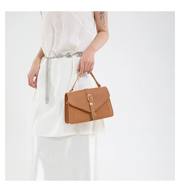 Women's Beige Textured Shoulder Bag 2025 New Trendy — feature 9