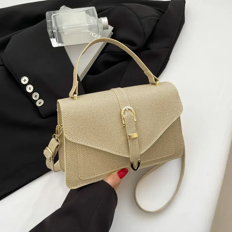 Women's Beige Textured Shoulder Bag 2025 New Trendy - Image 4