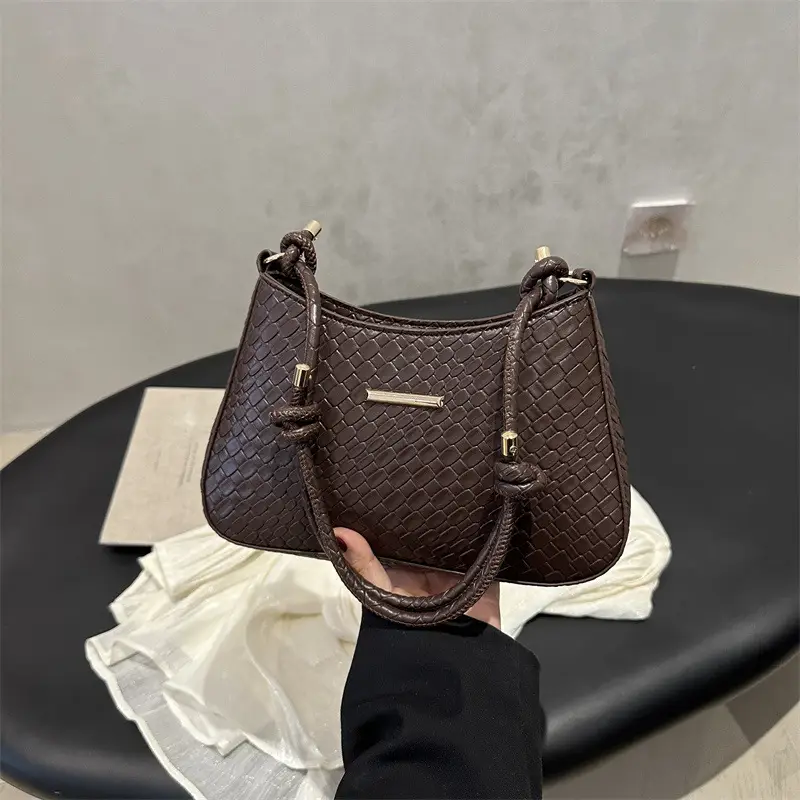White Embroidered Shoulder Bag for Women 2025 Spring