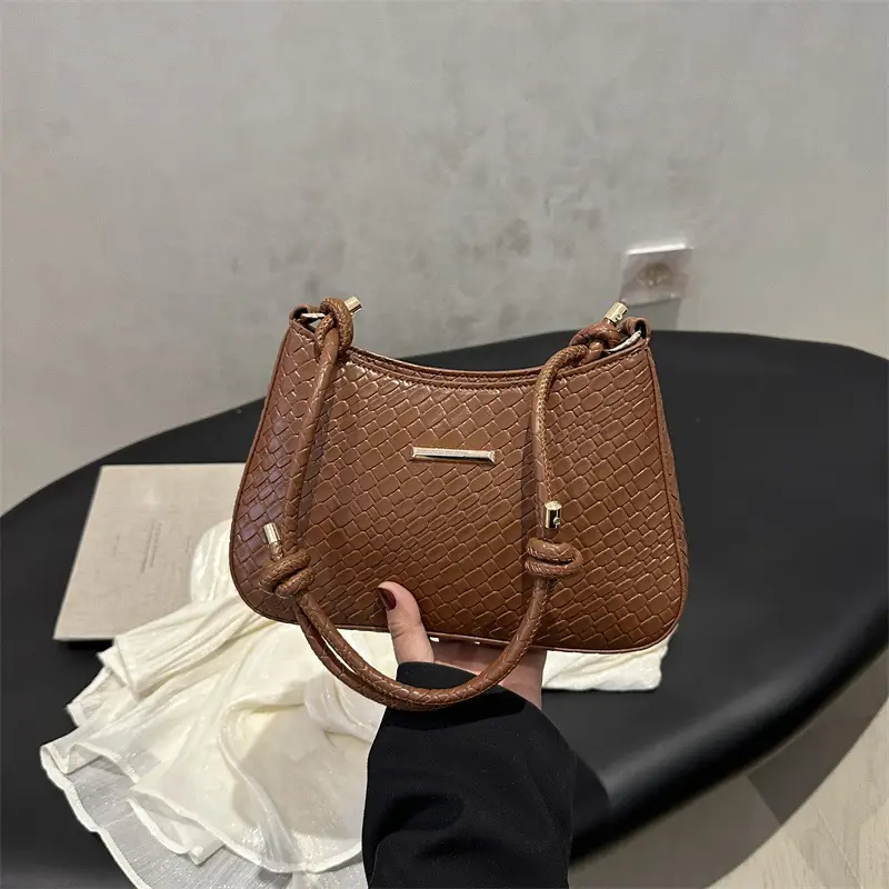White Embroidered Shoulder Bag for Women 2025 Spring