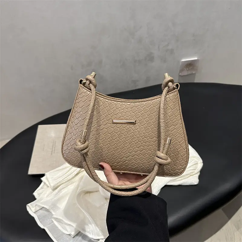 White Embroidered Shoulder Bag for Women 2025 Spring