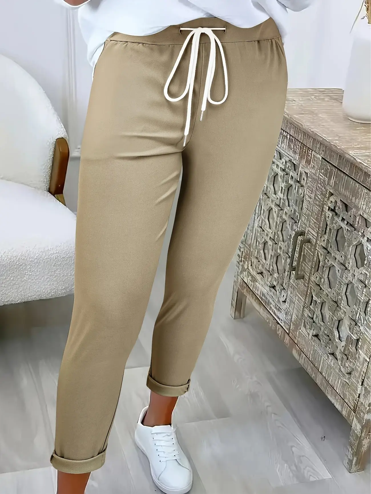 2025 Black Cotton Jogger Pants with Drawstring Waist — feature 5