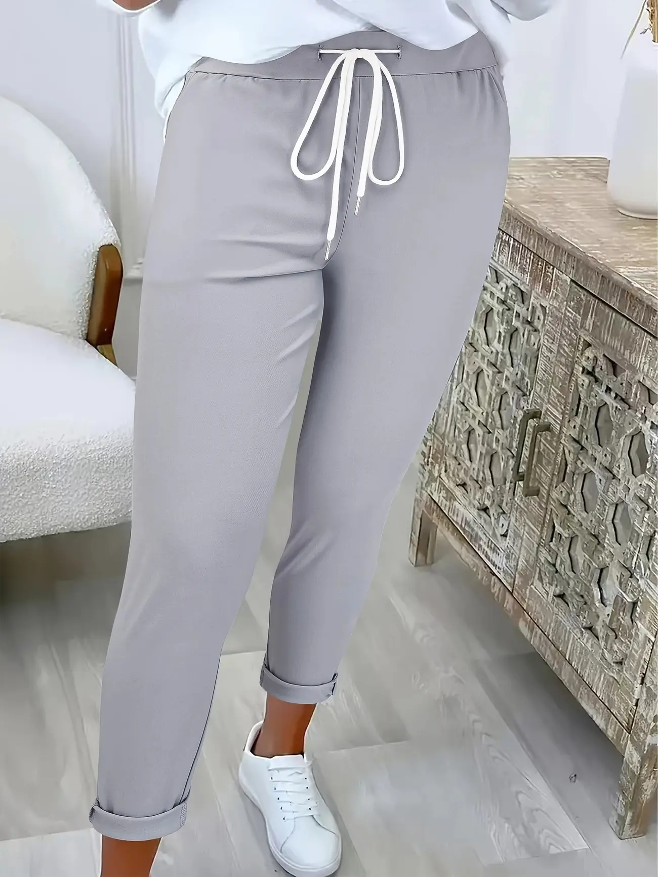 2025 Black Cotton Jogger Pants with Drawstring Waist — feature 6