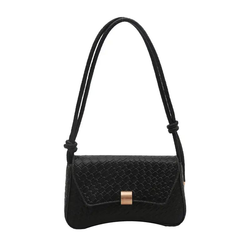 White Croc Quilted Women's Shoulder Bag with Tassel - Image 10