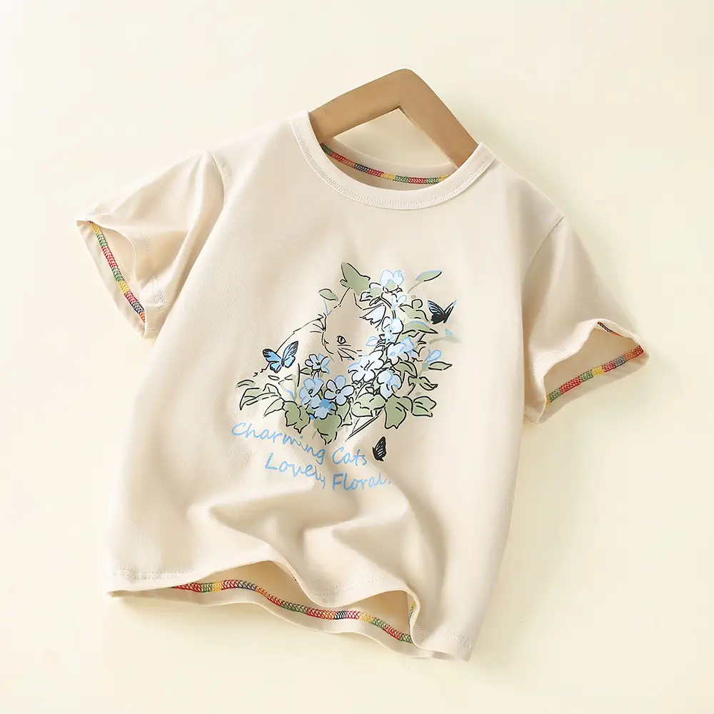 Boys Cotton T-Shirt Floral Print Medium to XL - Image 15