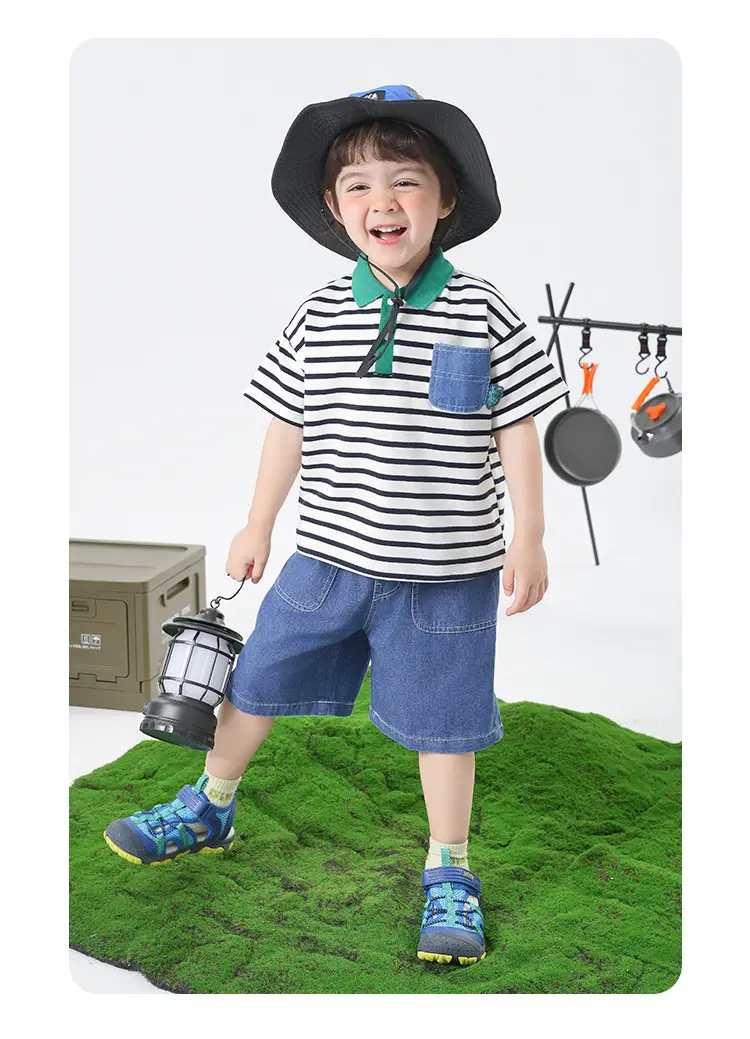 Boys T-Shirt Striped Cool Hat Summer Kids — feature 21