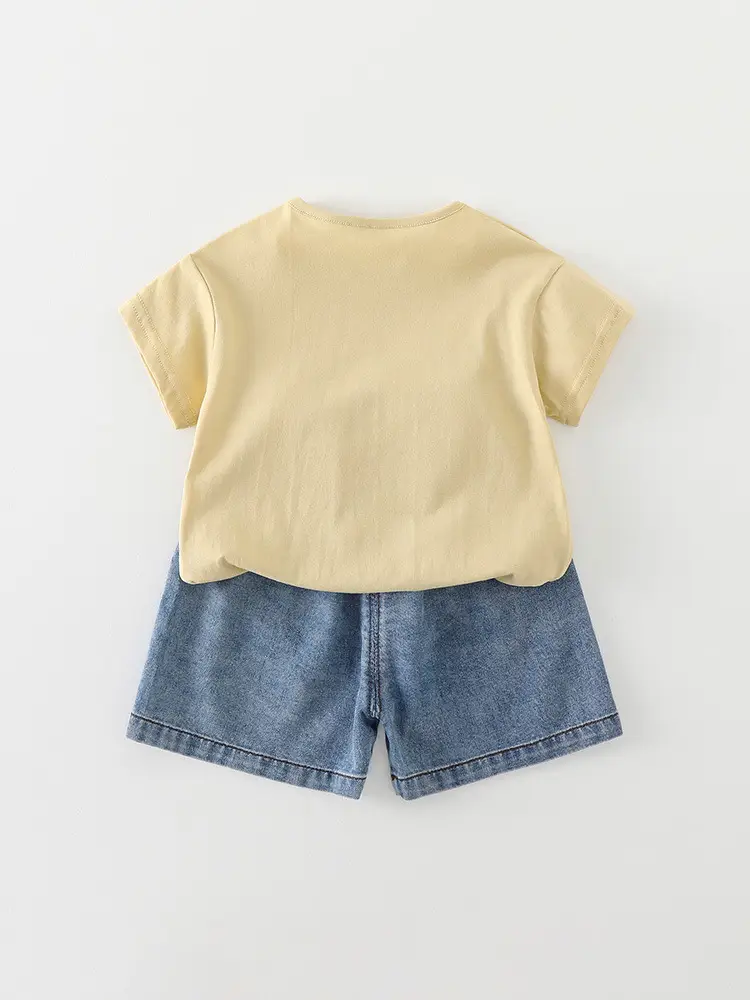 Baby T-Shirt Yellow Cat Print 2026 Summer - Image 6