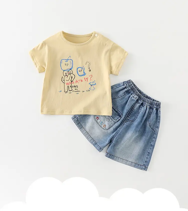 Baby T-Shirt Yellow Cat Print 2026 Summer — feature 1