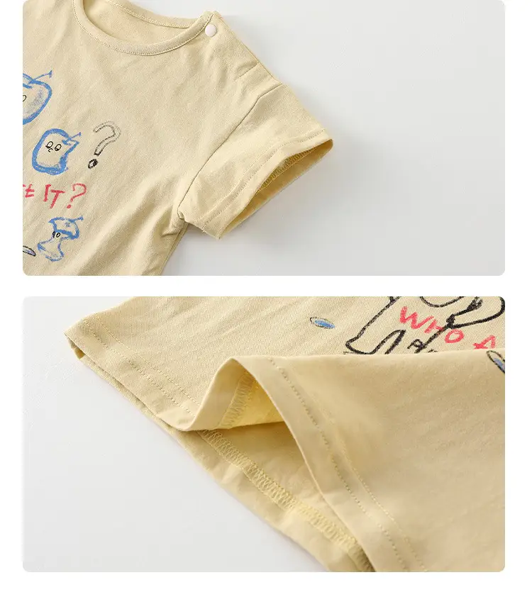 Baby T-Shirt Yellow Cat Print 2026 Summer — feature 7