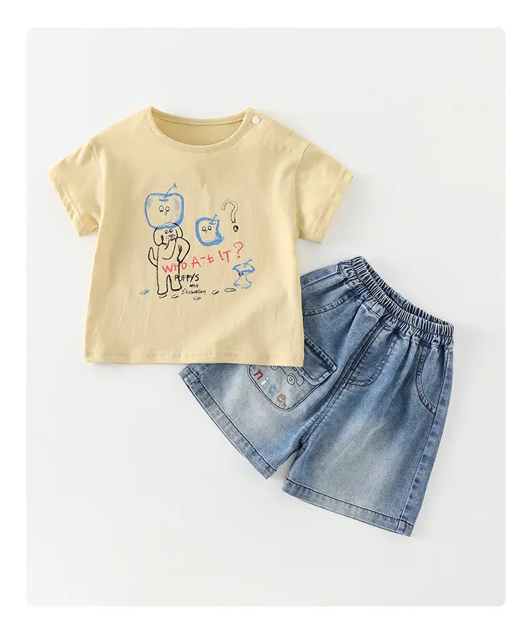 Baby T-Shirt Yellow Cat Print 2026 Summer — feature 9