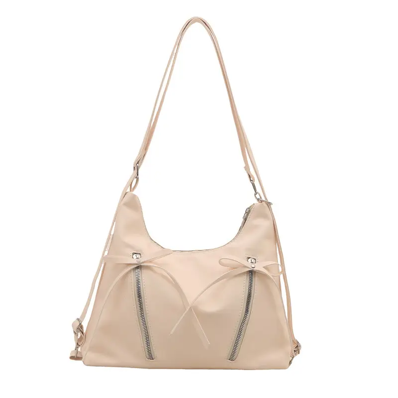 Silver Women's Large Capacity Bow Decor Shoulder Bag - Image 10