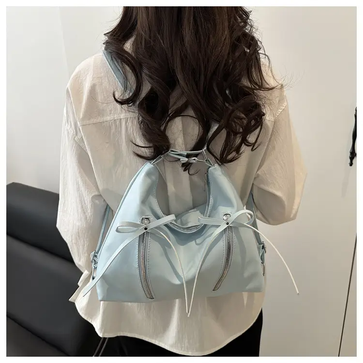 Silver Women's Large Capacity Bow Decor Shoulder Bag — feature 11