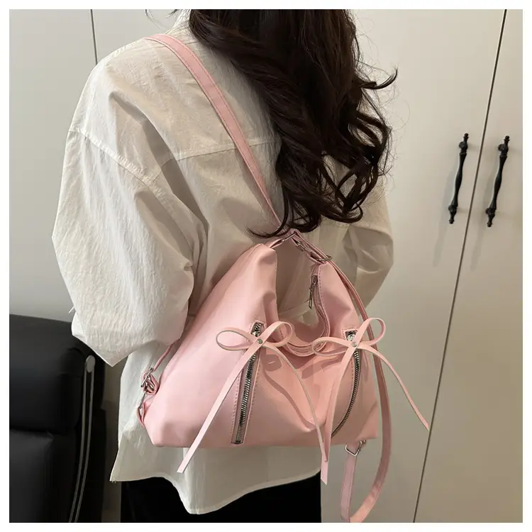 Silver Women's Large Capacity Bow Decor Shoulder Bag — feature 14