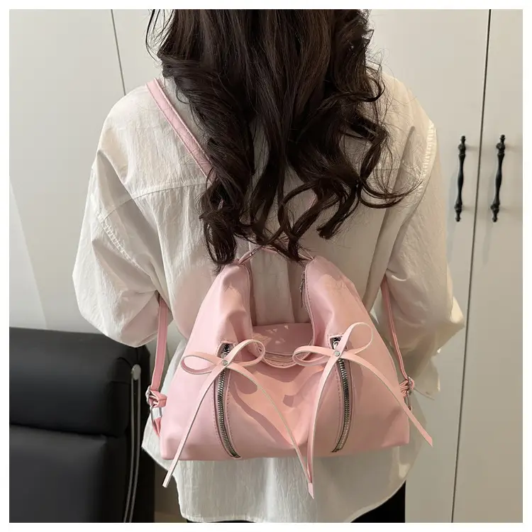 Silver Women's Large Capacity Bow Decor Shoulder Bag — feature 15