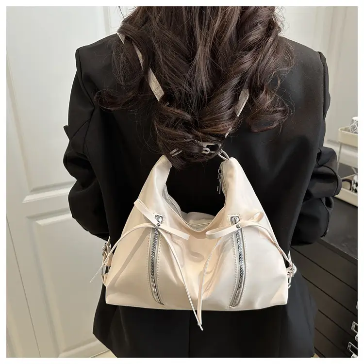 Silver Women's Large Capacity Bow Decor Shoulder Bag — feature 17