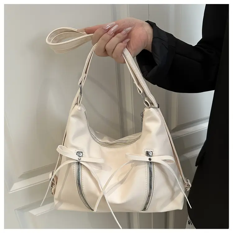 Silver Women's Large Capacity Bow Decor Shoulder Bag — feature 19