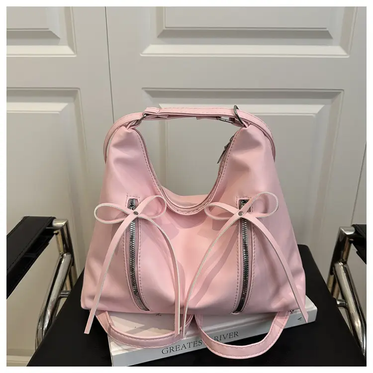 Silver Women's Large Capacity Bow Decor Shoulder Bag — feature 24