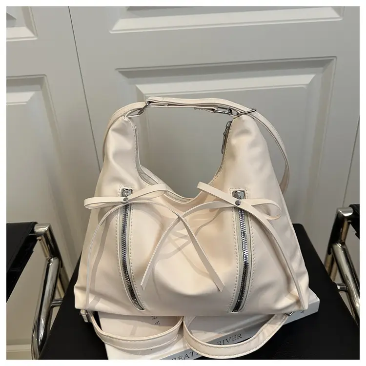 Silver Women's Large Capacity Bow Decor Shoulder Bag — feature 26