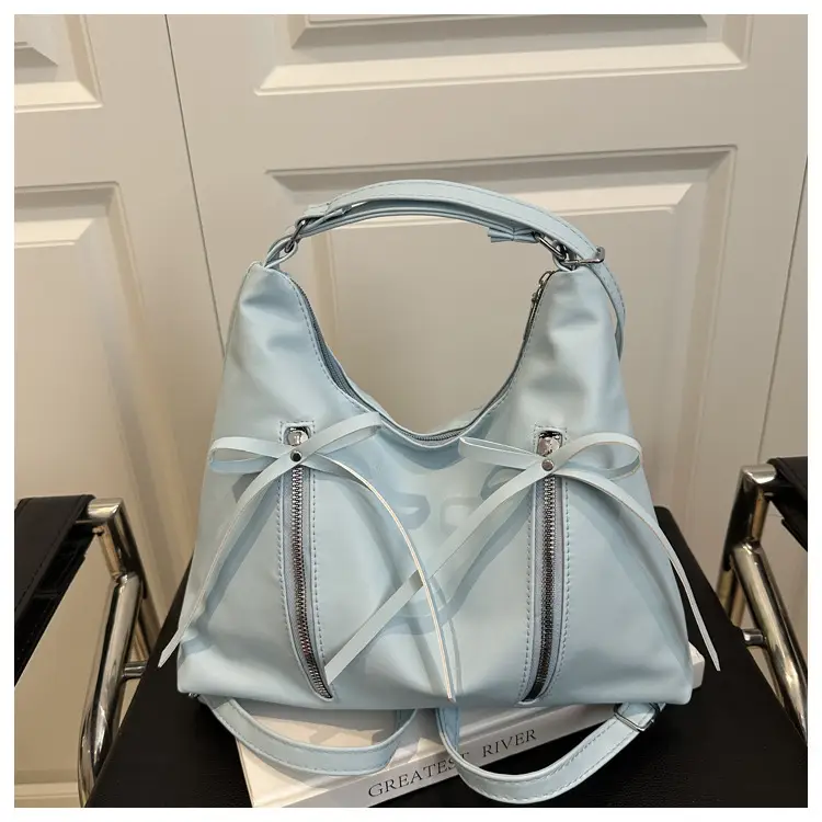 Silver Women's Large Capacity Bow Decor Shoulder Bag — feature 27
