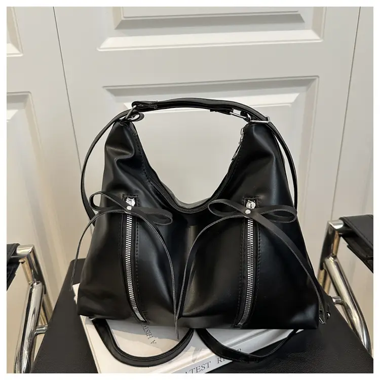 Silver Women's Large Capacity Bow Decor Shoulder Bag — feature 28