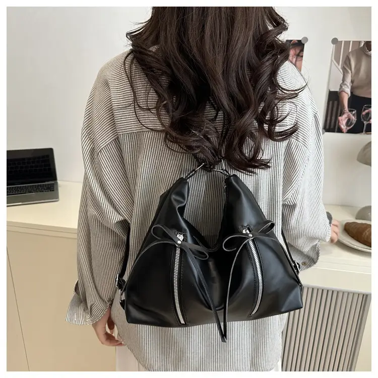 Silver Women's Large Capacity Bow Decor Shoulder Bag — feature 8