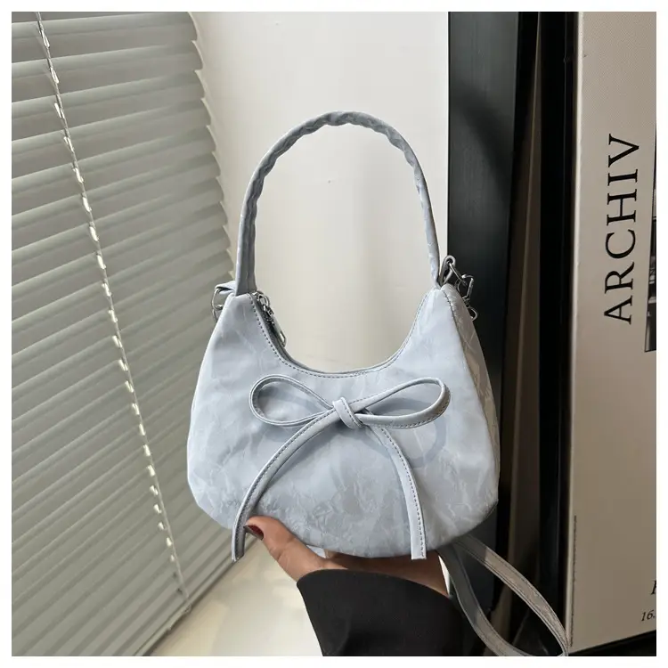 Light Blue Bow Shoulder Bag for Women — feature 14