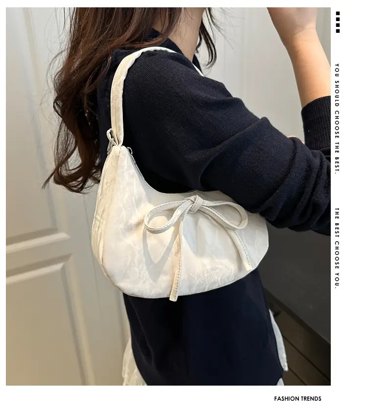 Light Blue Bow Shoulder Bag for Women — feature 2