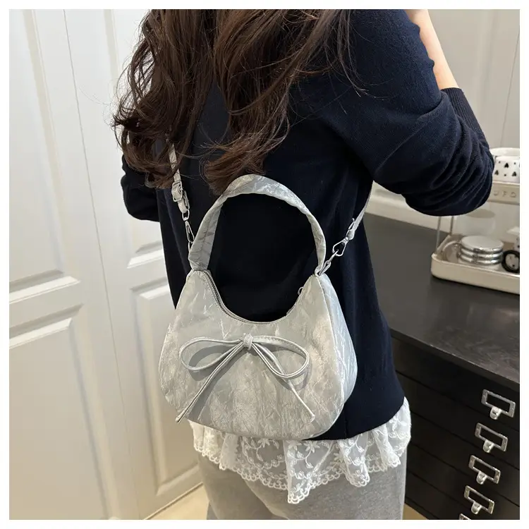 Light Blue Bow Shoulder Bag for Women — feature 23