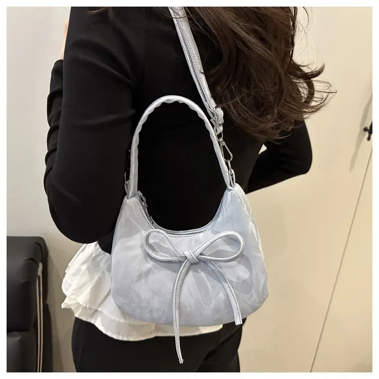 Light Blue Bow Shoulder Bag for Women — feature 28