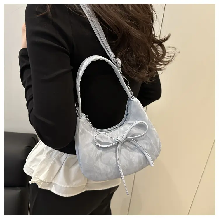 Light Blue Bow Shoulder Bag for Women — feature 29