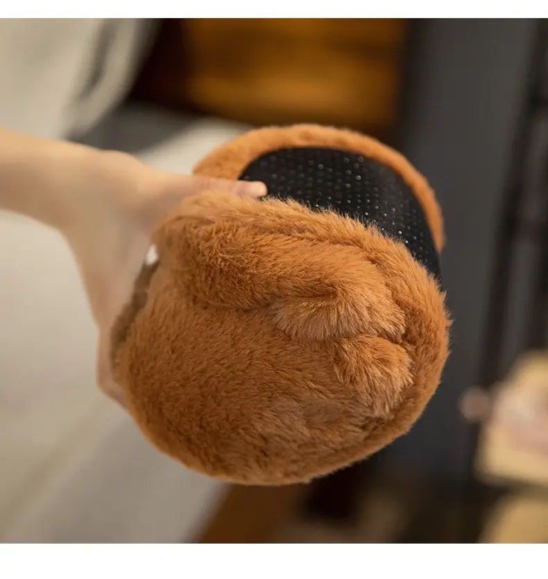 Capibala Doll Water Guinea Pig Cotton Slippers Winter Girls Home Cotton Shoes Capybara Plush Slippers Cute Warm — feature 27