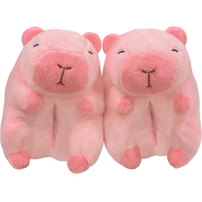 Capibala Doll Water Guinea Pig Cotton Slippers Winter Girls Home Cotton Shoes Capybara Plush Slippers Cute Warm