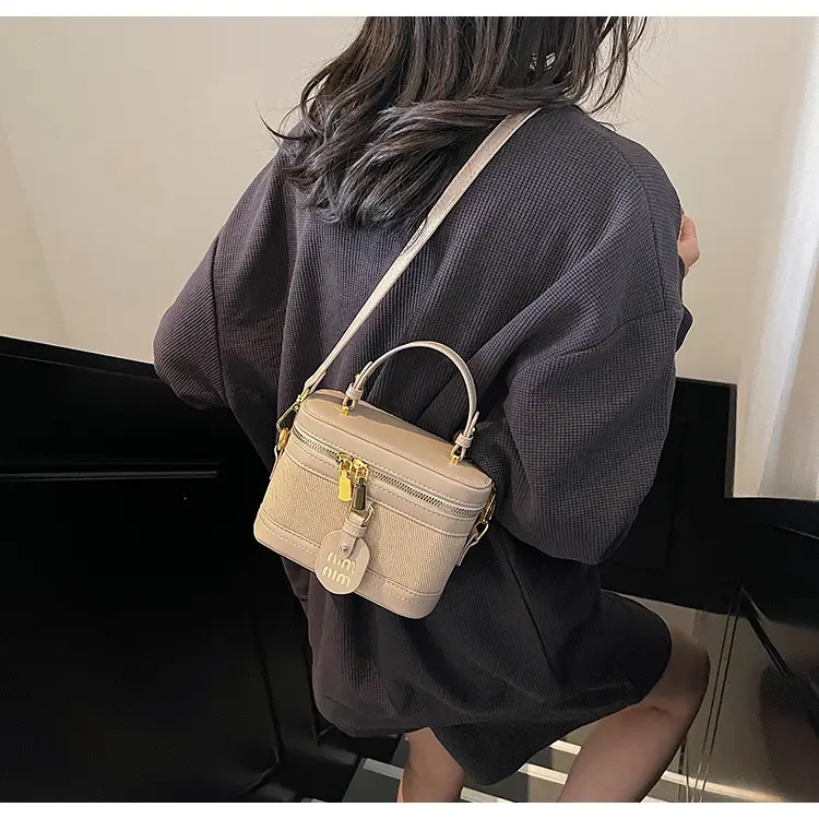 Women's Brown Contrast Zip Shoulder Crossbody Bag — feature 11