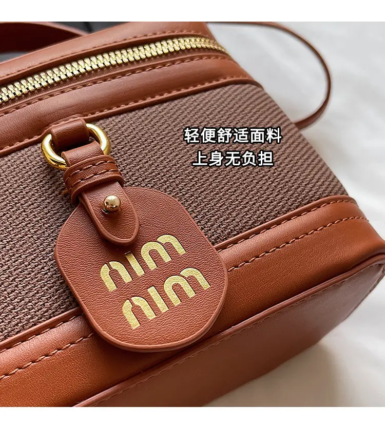 Women's Brown Contrast Zip Shoulder Crossbody Bag — feature 6