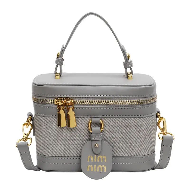 Women's Brown Contrast Zip Shoulder Crossbody Bag