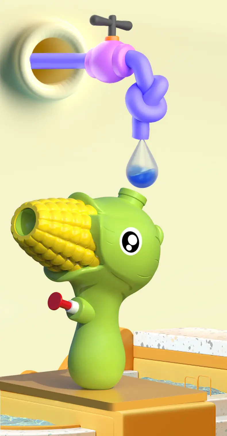Pea Water Gun Children's Toy Cartoon Water Corn Water Gun Bath Press Water Spray Toy Baby Boys Girls — feature 39
