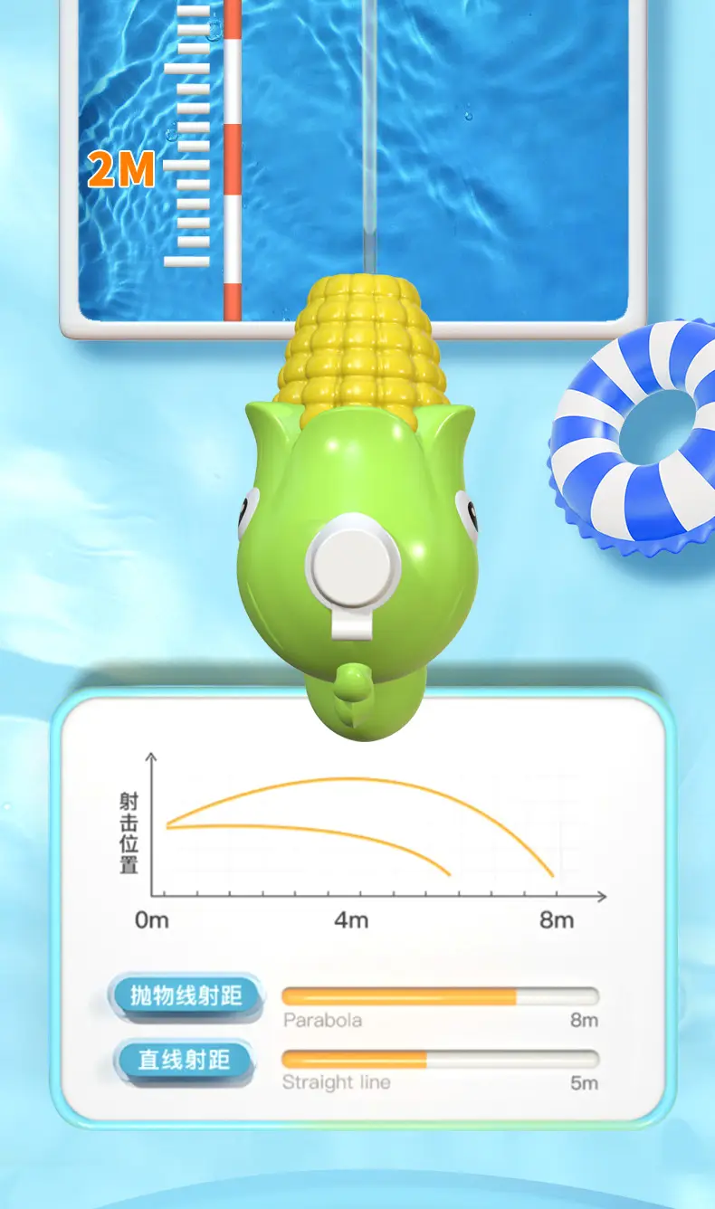 Pea Water Gun Children's Toy Cartoon Water Corn Water Gun Bath Press Water Spray Toy Baby Boys Girls — feature 42