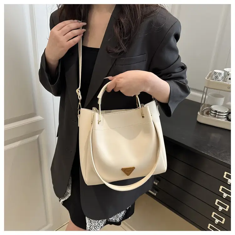 Women's Beige Textured Shoulder Bag with Strap — feature 17