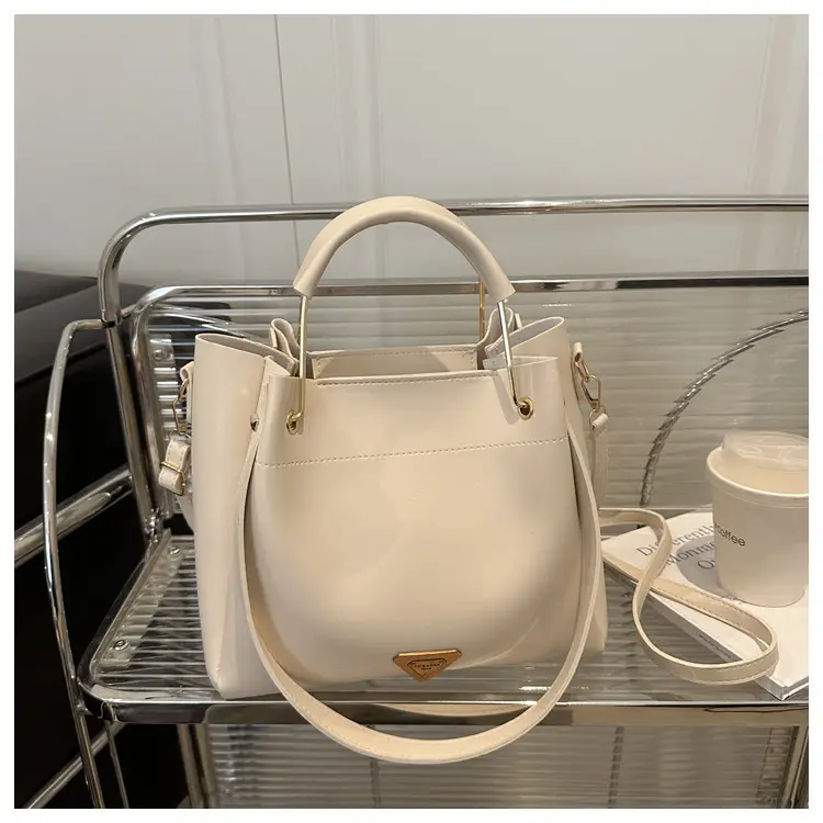 Women's Beige Textured Shoulder Bag with Strap — feature 22