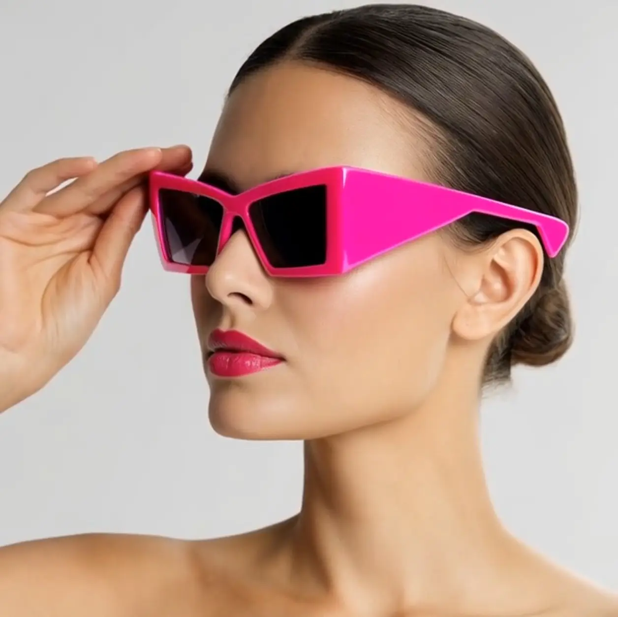 Pink Cat-Eye Sunglasses for Beach Party Wear - Image 8